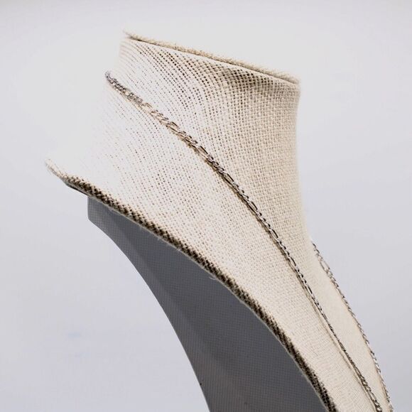 14k White Gold Figaro Chain. 20 inches - Picture 7 of 11